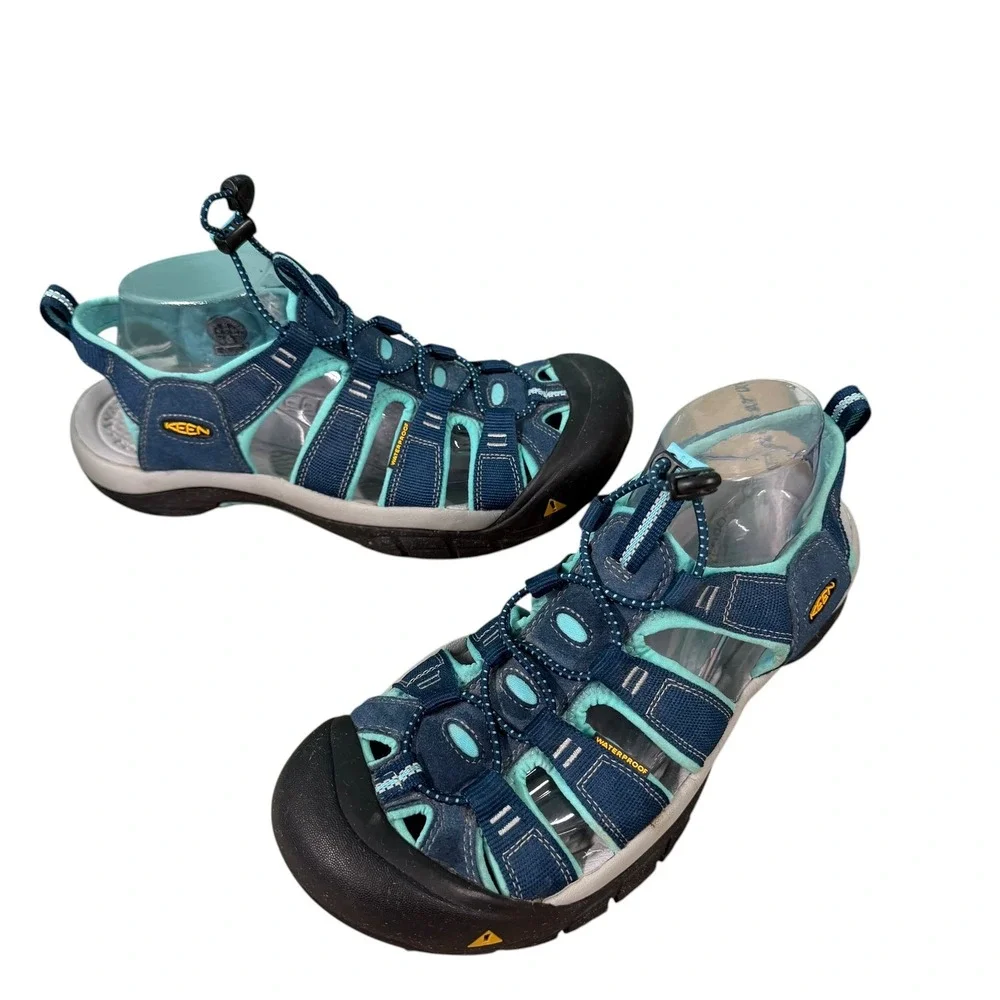 Keen Newport H2 Sandals Womens 11 Blue Teal Waterproof Hiking Sport Closed Toe